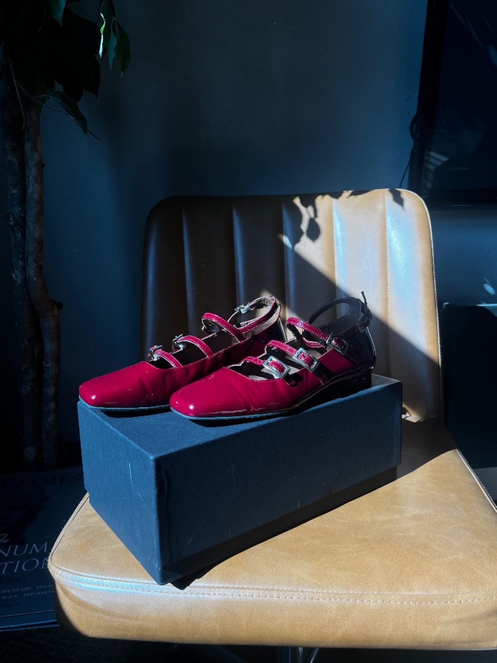 ALOHAS Luke Onix Wine Burgundy Patent Flats — Size 37